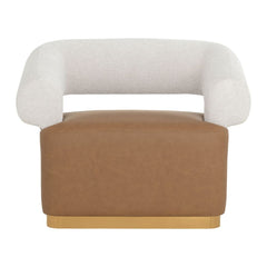 Aggie Swivel Lounge Chair - Milliken Cognac / Rhea Light Barley