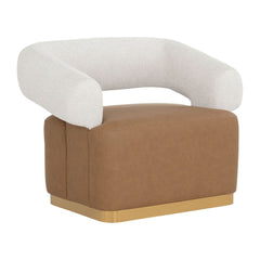 Aggie Swivel Lounge Chair - Milliken Cognac / Rhea Light Barley