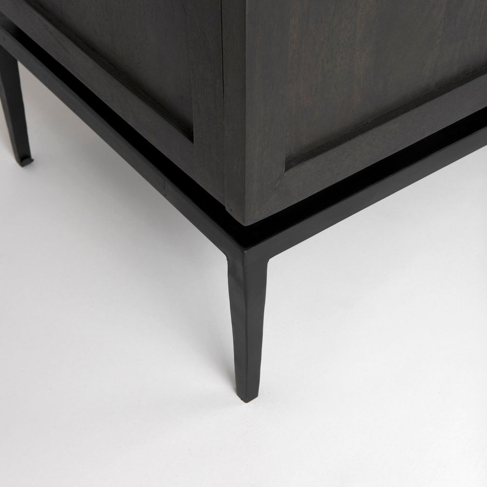 Adeline White Marble | Dark Brown Wood Sideboard