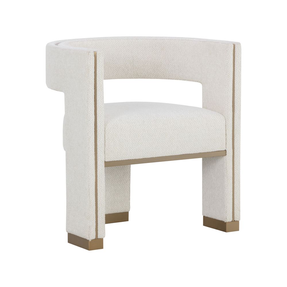 Adamina Dining Armchair - Rhea Light Barley - Clearance