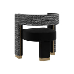 Adamina Dining Armchair - Abbington Black / Hobbes Night