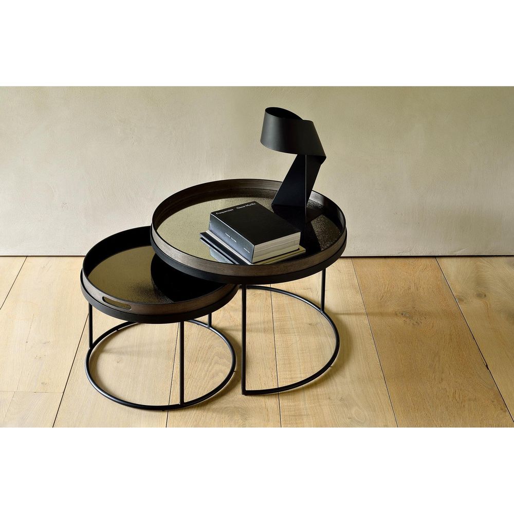 Aged Mirror Tray - Black