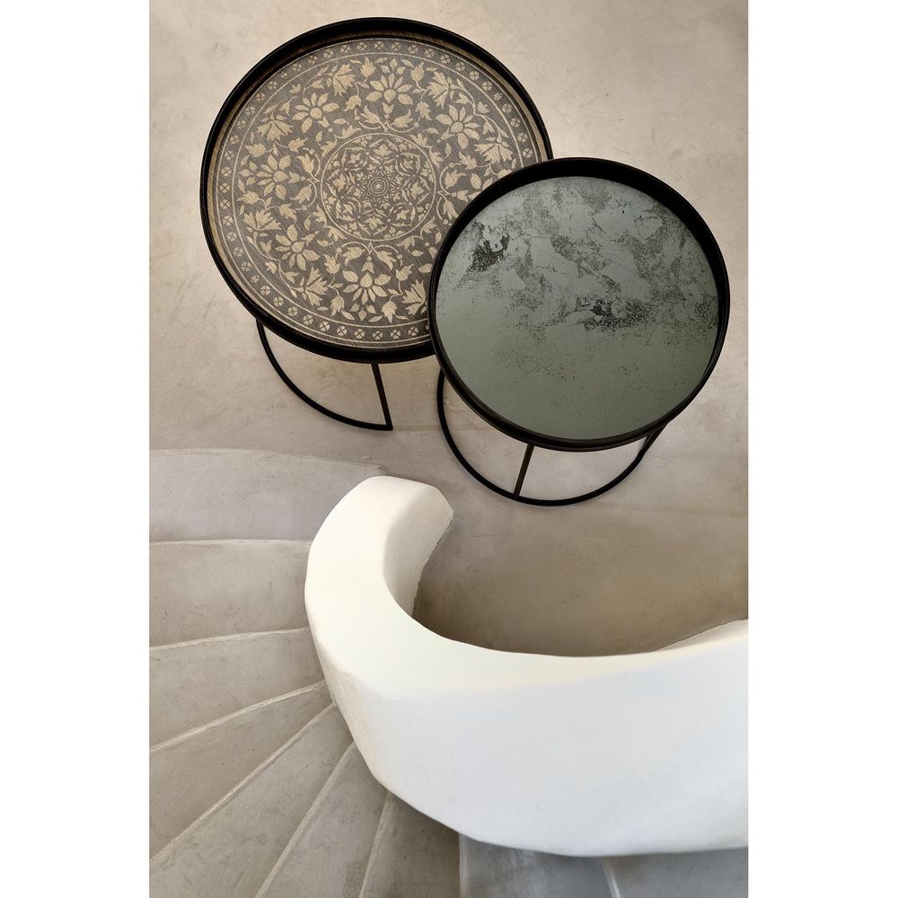 Aged Mirror Tray - Black
