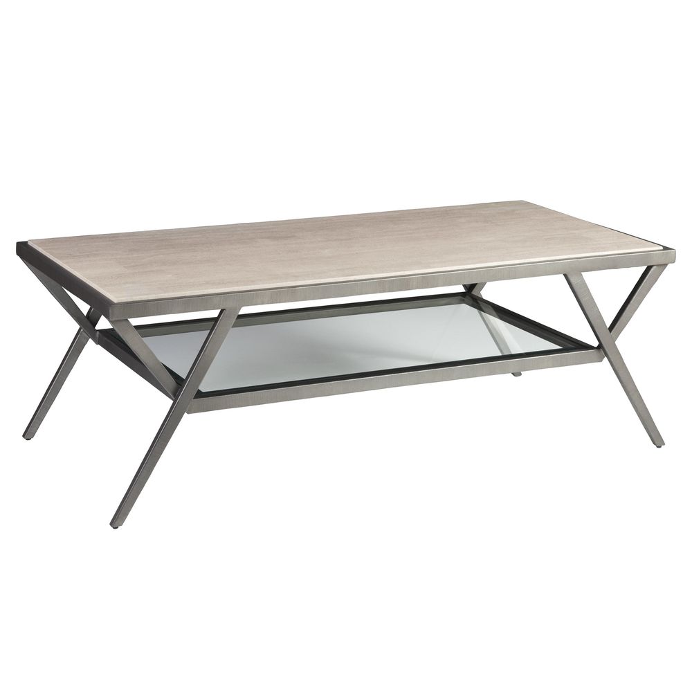 Adamo Silver Gray Cocktail Table - Silver Leaf