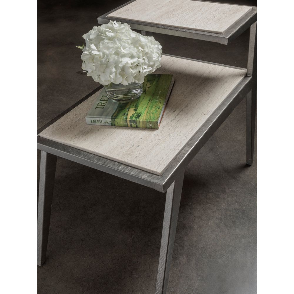 Adamo Silver Gray Side Table - Silver Leaf