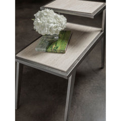 Adamo Silver Gray Side Table - Silver Leaf