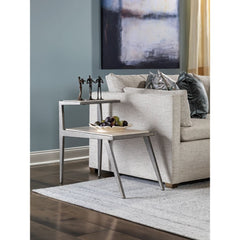 Adamo Silver Gray Side Table - Silver Leaf