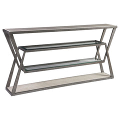 Adamo Silver Gray Console - Silver Leaf