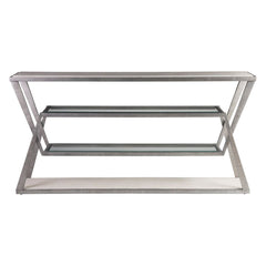 Adamo Silver Gray Console - Silver Leaf