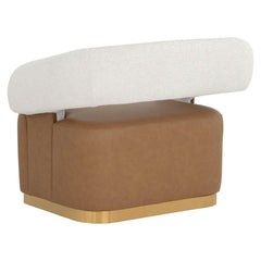 Aggie Swivel Lounge Chair - Milliken Cognac / Rhea Light Barley