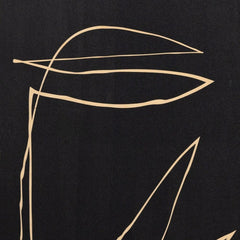 Abstract Botanic Line Drawing By Roseanne Kenny - 24"X32" - Maple Panel