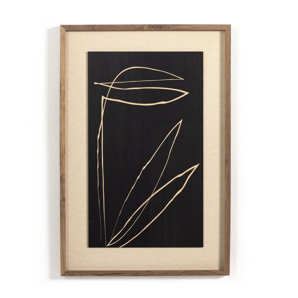 Abstract Botanic Line Drawing By Roseanne Kenny - 24"X32" - Maple Panel