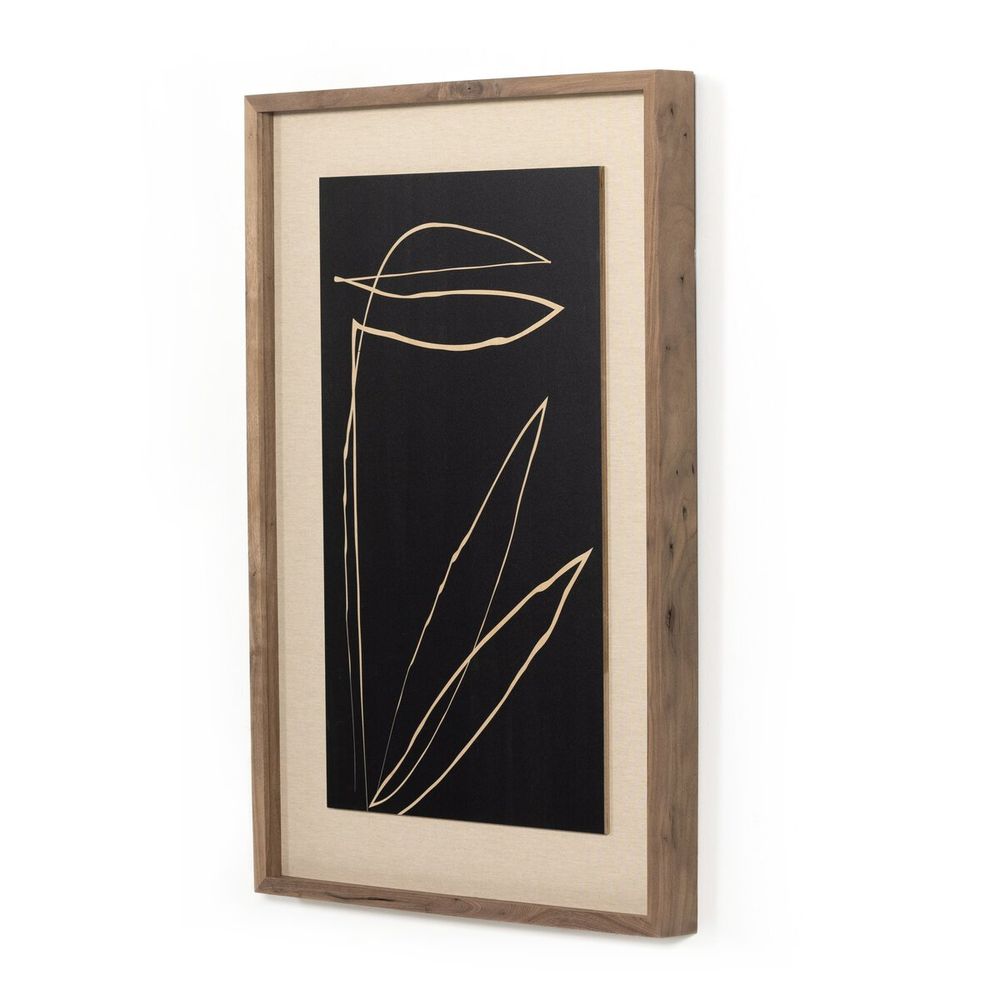 Abstract Botanic Line Drawing By Roseanne Kenny - 24"X32" - Maple Panel