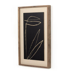 Abstract Botanic Line Drawing By Roseanne Kenny - 24"X32" - Maple Panel