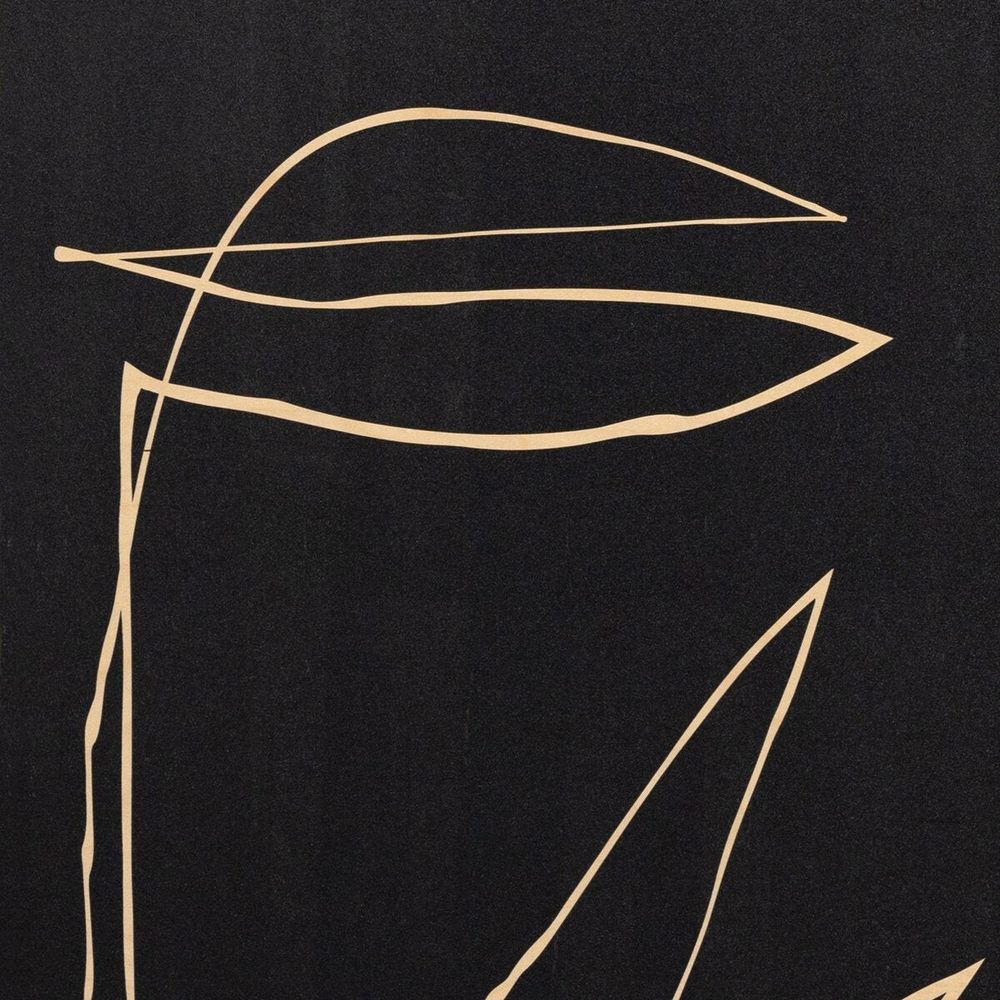 Abstract Botanic Line Drawing By Roseanne Kenny - 40"X60" - Maple Panel
