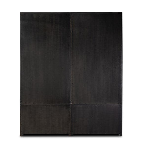 Aerith Double Bookcase W/ Ladder - Worn Blk