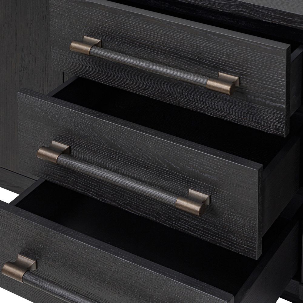 Adolfo Media Console - Modern Black Ash