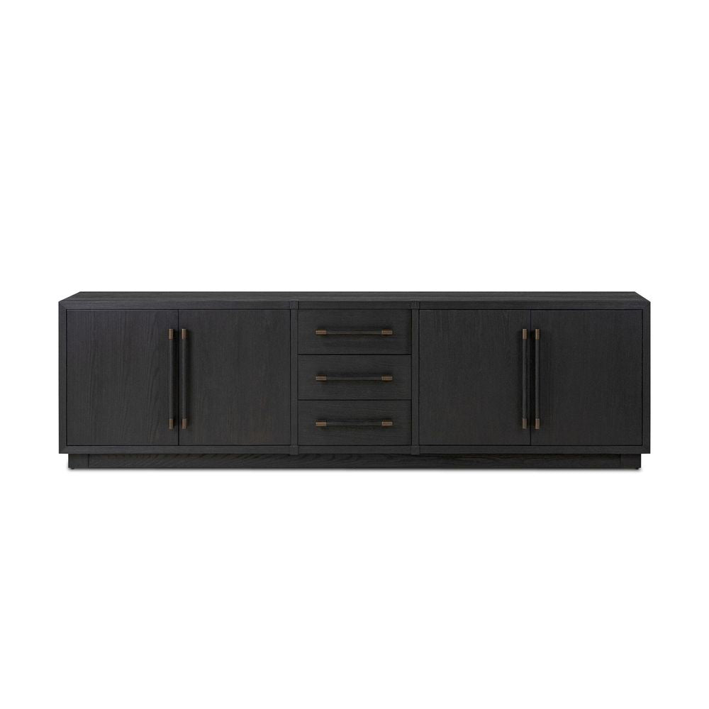 Adolfo Media Console - Modern Black Ash