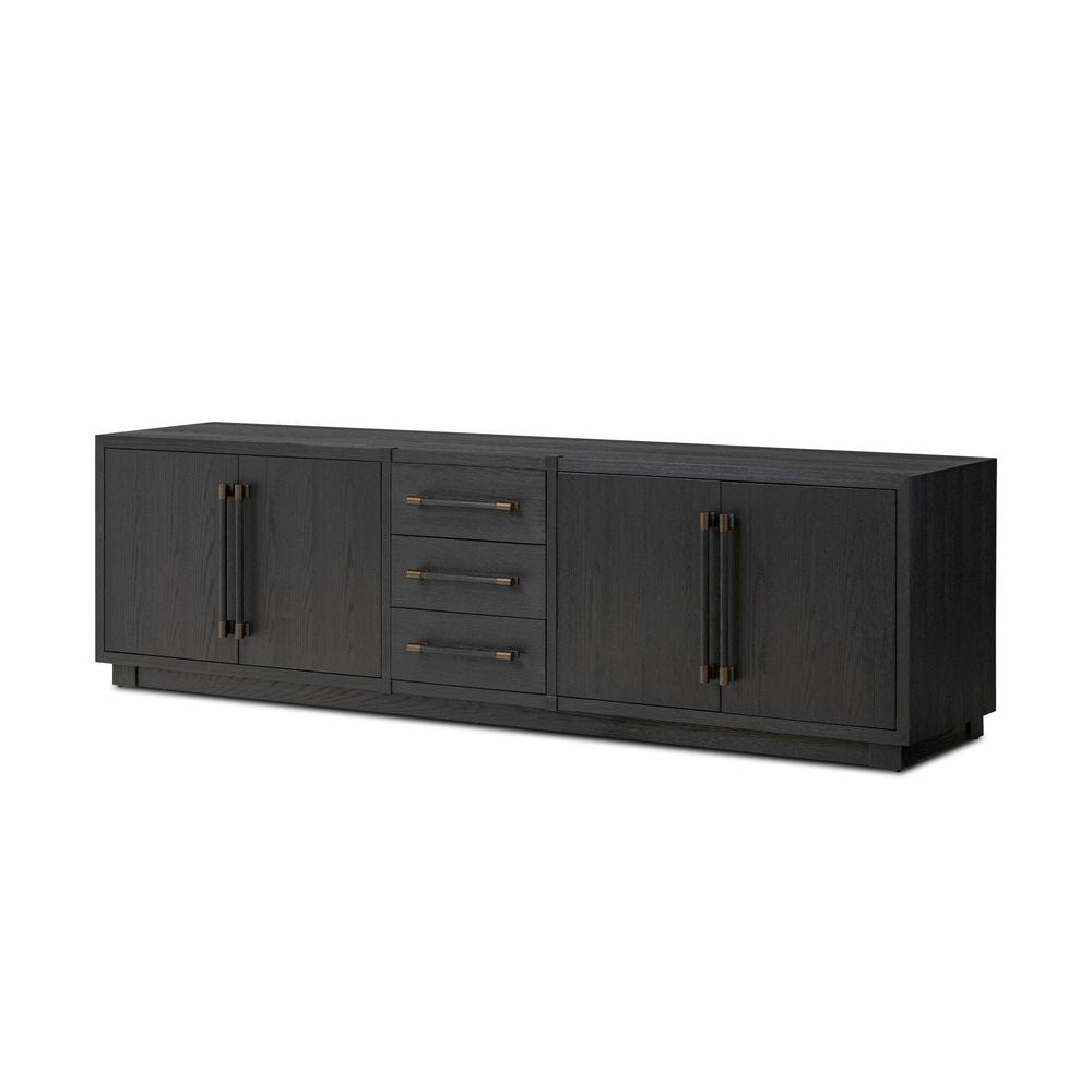 Adolfo Media Console - Modern Black Ash