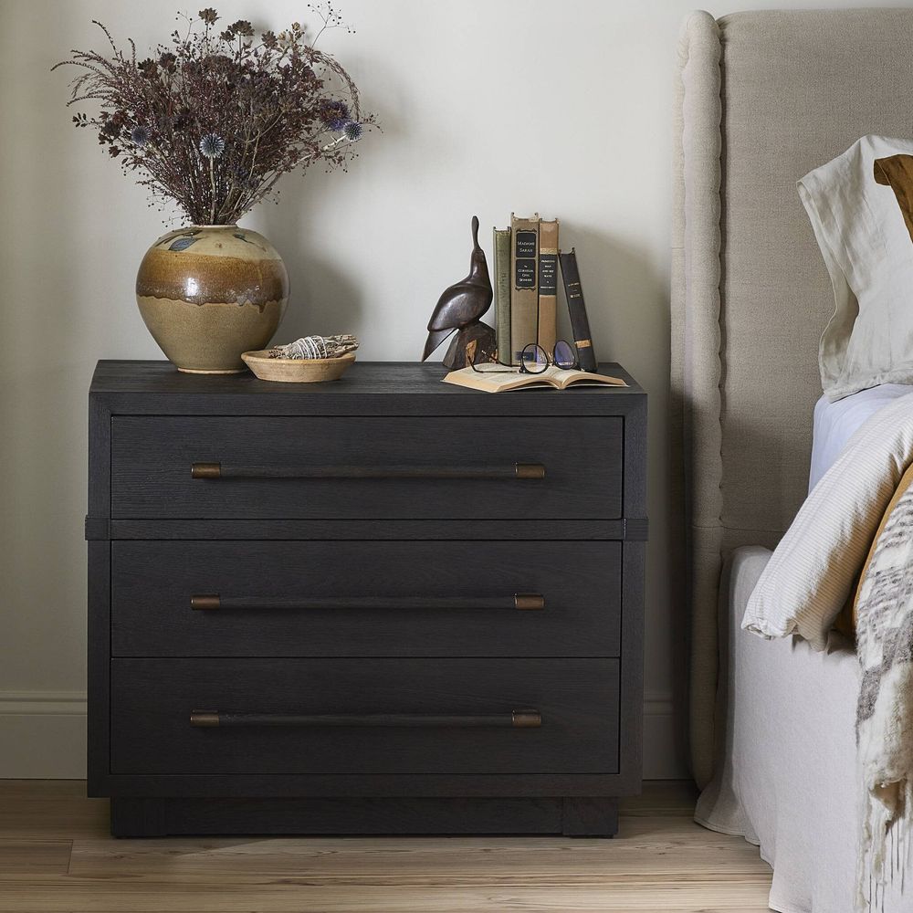 Adolfo Nightstand - Modern Black Ash