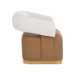 Aggie Swivel Lounge Chair - Milliken Cognac / Rhea Light Barley
