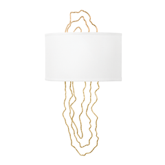 5th Avenue Wall Sconce - Vintage Gold Leaf 2 Lights