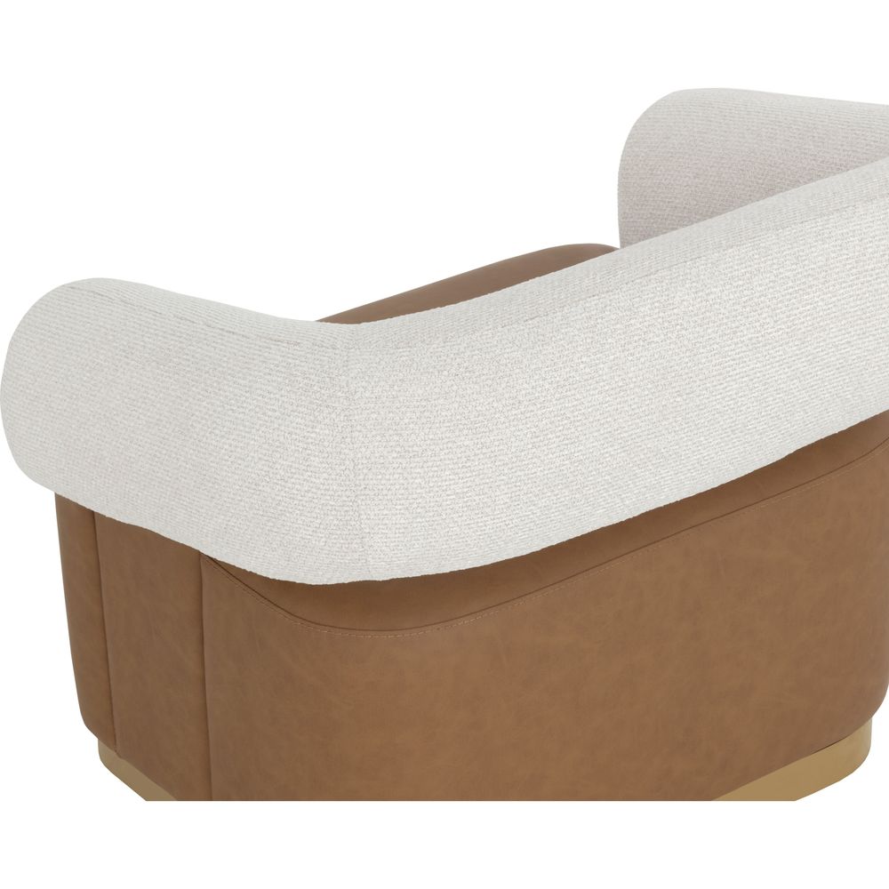 Aggie Swivel Lounge Chair - Milliken Cognac / Rhea Light Barley