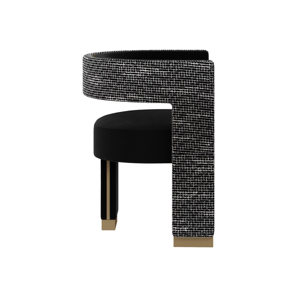 Adamina Dining Armchair - Abbington Black / Hobbes Night
