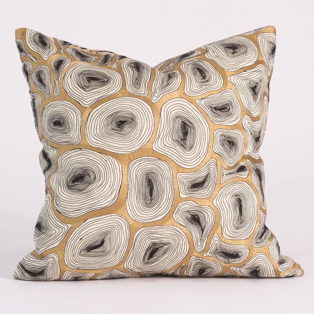 Agate Pillow - Black/Gold