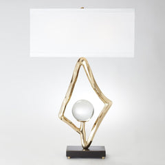 Abstract Lamp w/6" Crystal Sphere