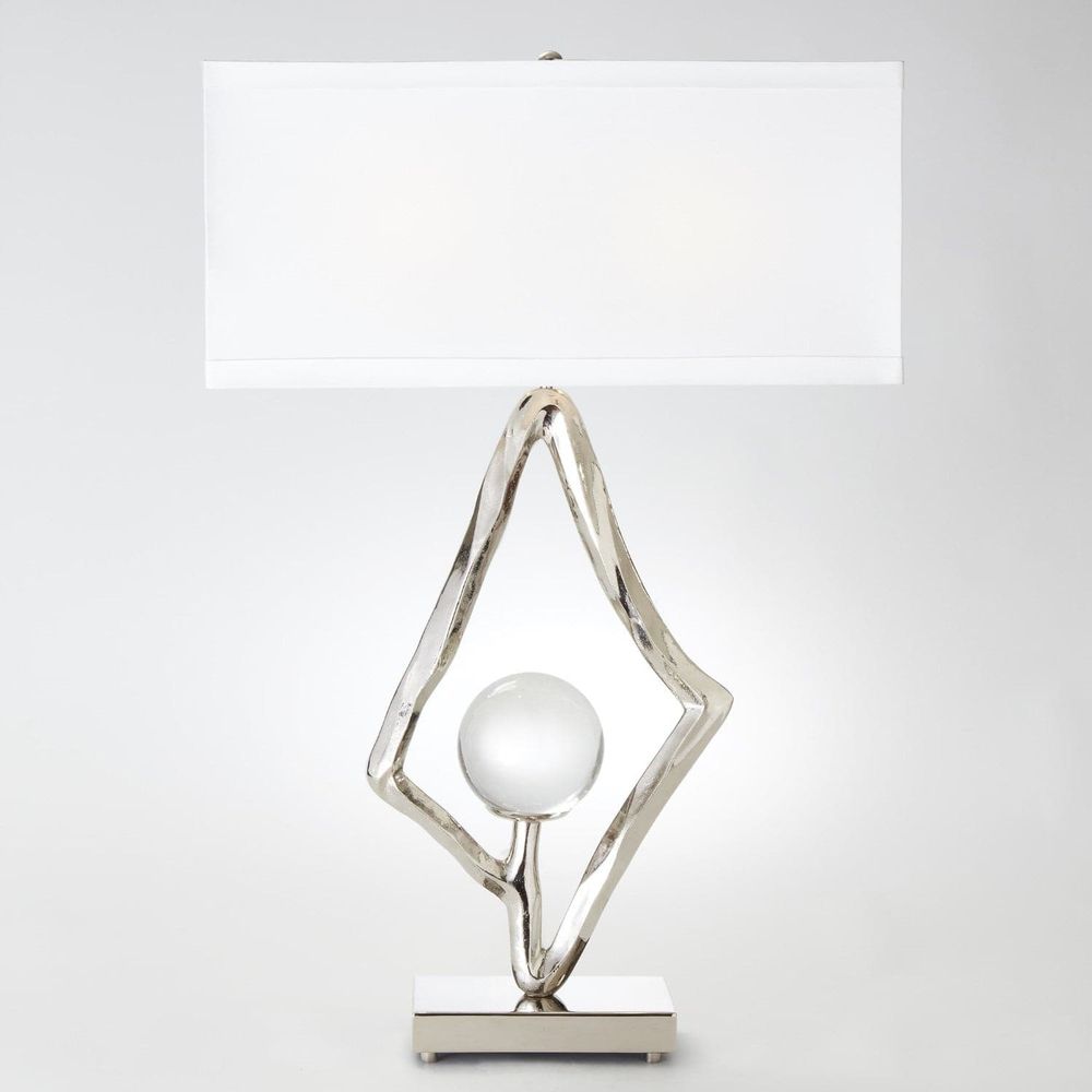Abstract Lamp w/6" Crystal Sphere