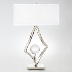 Abstract Lamp w/6" Crystal Sphere