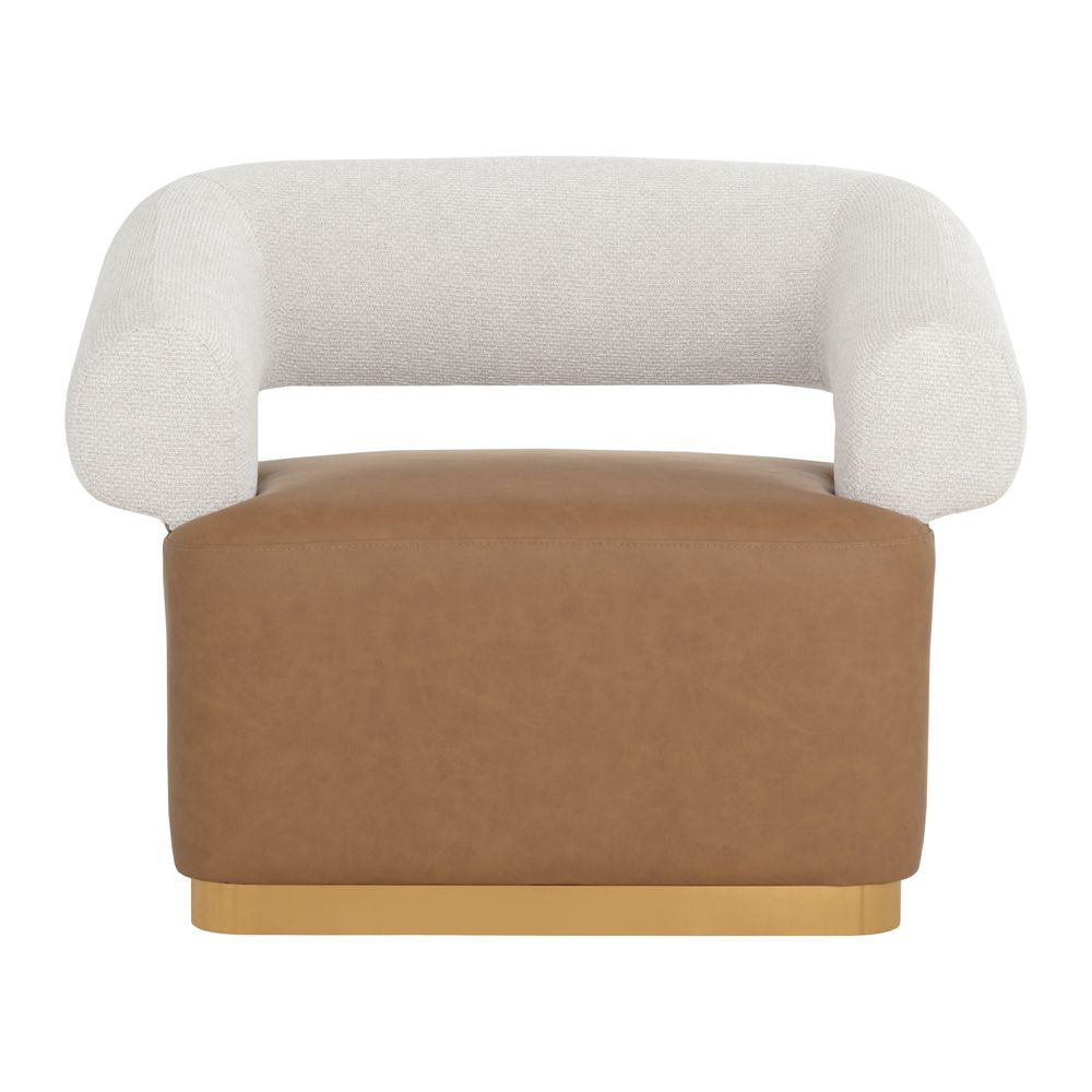 Aggie Swivel Lounge Chair - Milliken Cognac / Rhea Light Barley