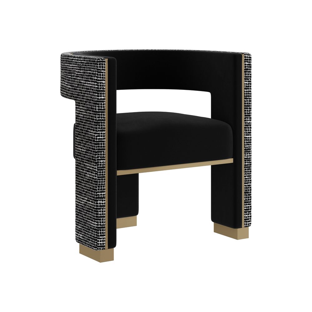 Adamina Dining Armchair - Abbington Black / Hobbes Night