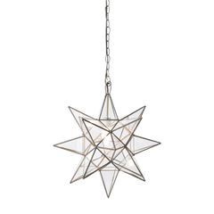 Acs - 12" Sm Clear Glass Star Chandelier