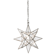 Acs - 15" Md Clear Glass Star Chandelier