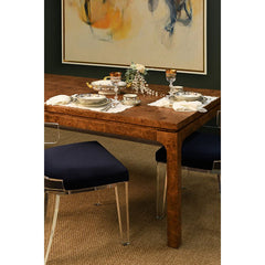 Adams Rectangular Dining Table In Dark Burl Wood