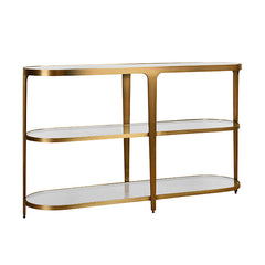 Addison Three Tier Glass Top Racetrack Console