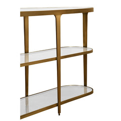 Addison Three Tier Glass Top Racetrack Console