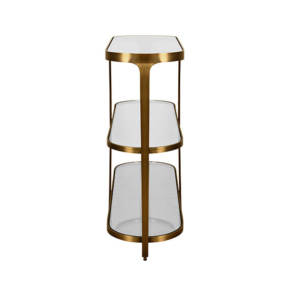 Addison Three Tier Glass Top Racetrack Console