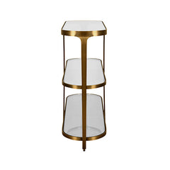 Addison Three Tier Glass Top Racetrack Console