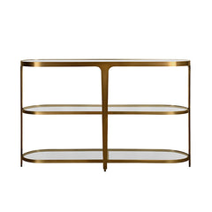 Addison Three Tier Glass Top Racetrack Console