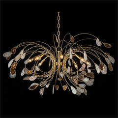 Agate And Brass Eight-Light Chandelier - Brass