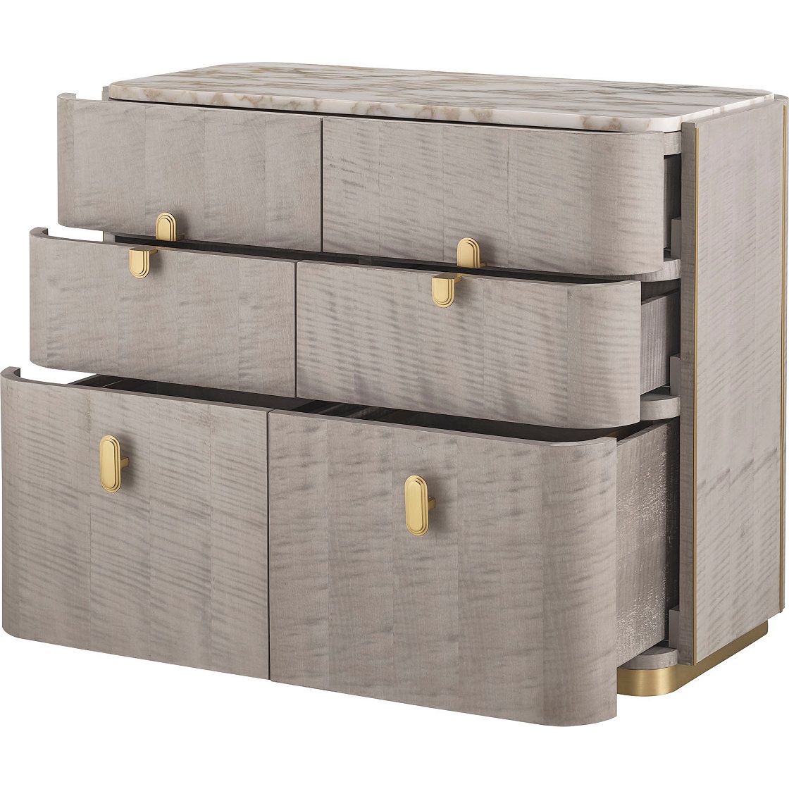 38" Wide 6 Drawer Credenza