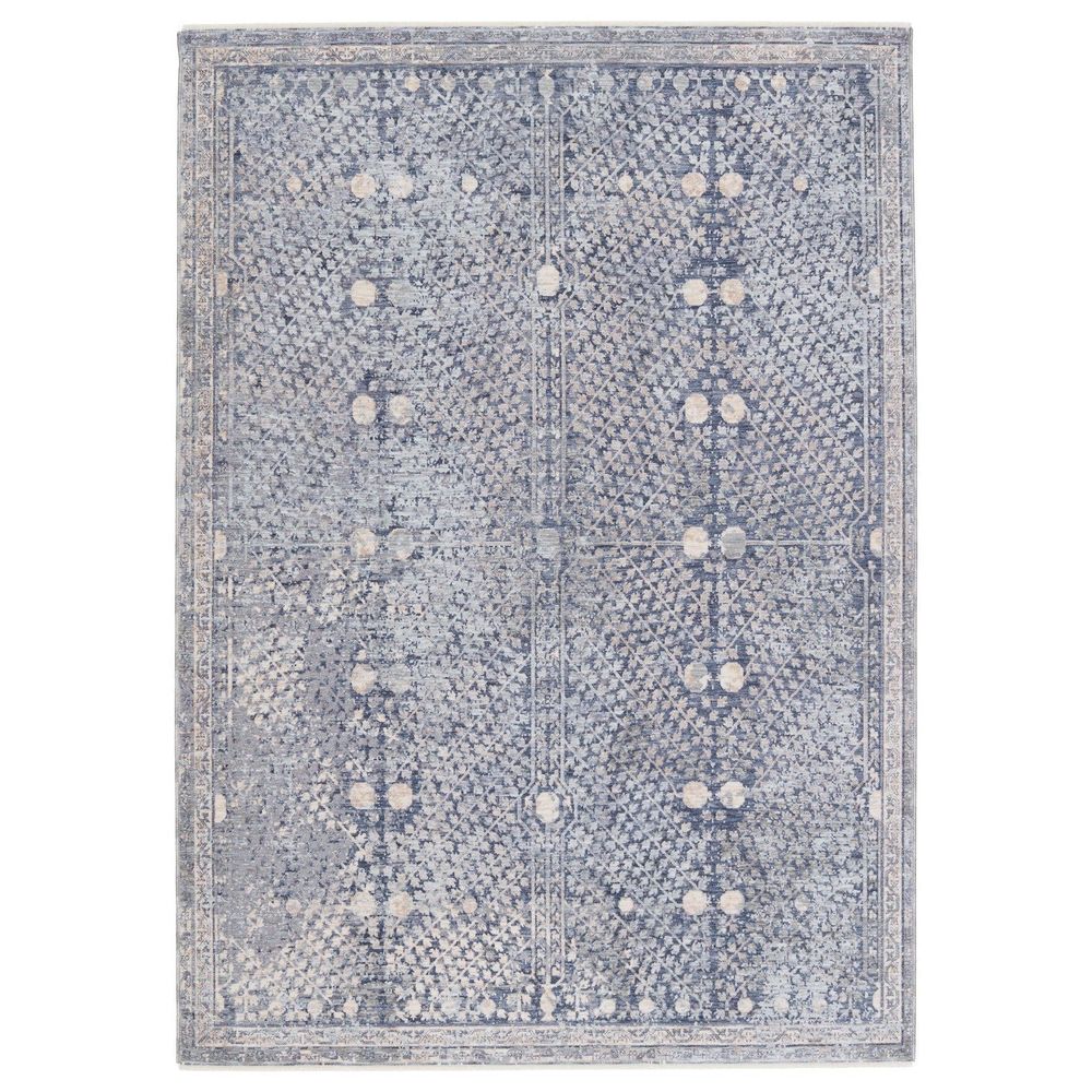 Aalto Floral Blue/ Light Gray Runner Rug (3'X10')