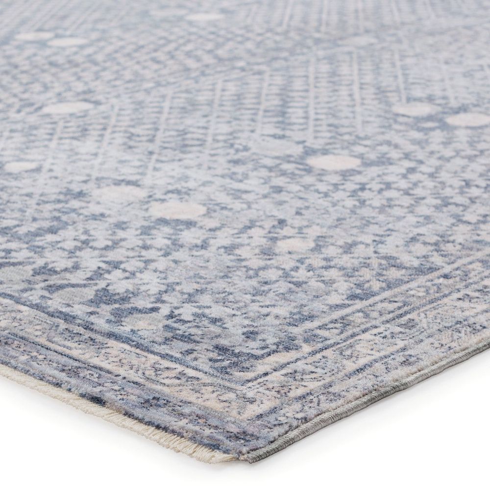 Aalto Floral Blue/ Light Gray Runner Rug (3'X10')