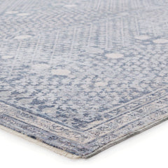 Aalto Floral Blue/ Light Gray Runner Rug (3'X10')