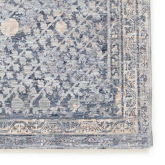 Aalto Floral Blue/ Light Gray Runner Rug (3'X10')