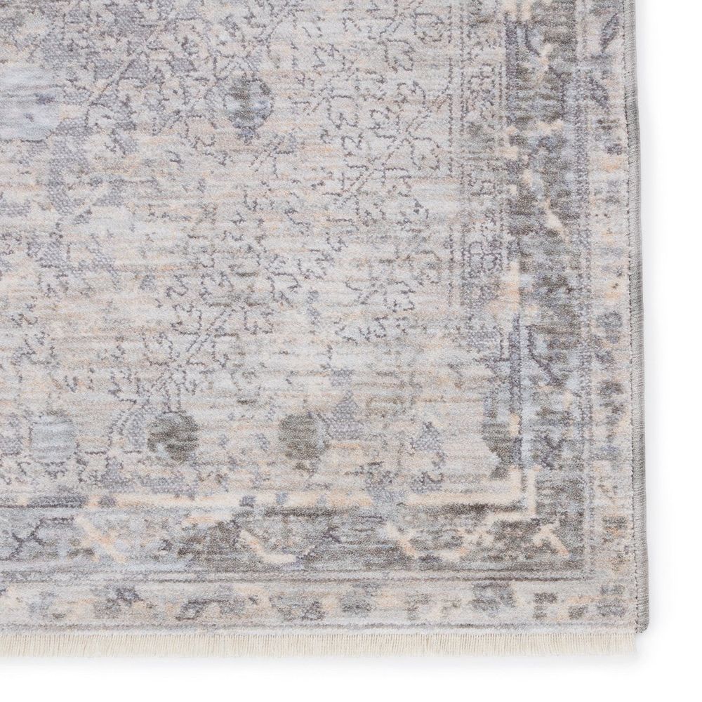 Aalto Floral Light Gray/ Beige Runner Rug (3'X10')