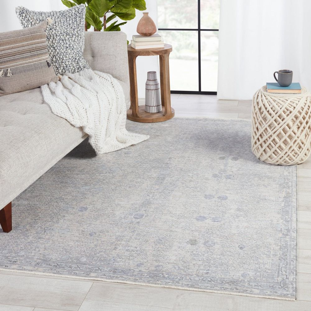 Aalto Floral Light Gray/ Beige Runner Rug (3'X10')